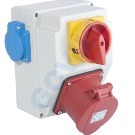 Tp Electric Szerelt ipari doboz  3F 5x16A kapcsolóval IP44